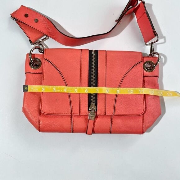 Milly coral leather statement zipper shoulder bag - Picture 9 of 16